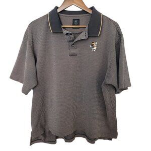 Nike Golf Polo Shirt Size XL Brown Waffle Knit Mickey Mouse Embroidery